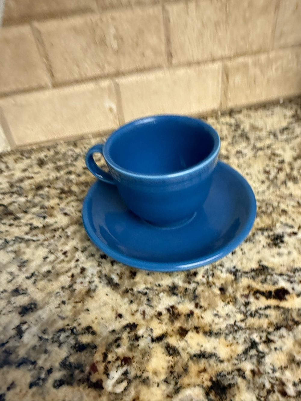 Fiesta Blue Ceramic Plate with Glossy Finish